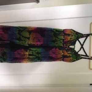 Rainbow free people slip dress